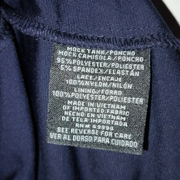 R & M Richards Dark Blue Pantsuit With Sequinned Poncho Size 8 - Picture 3 of 11